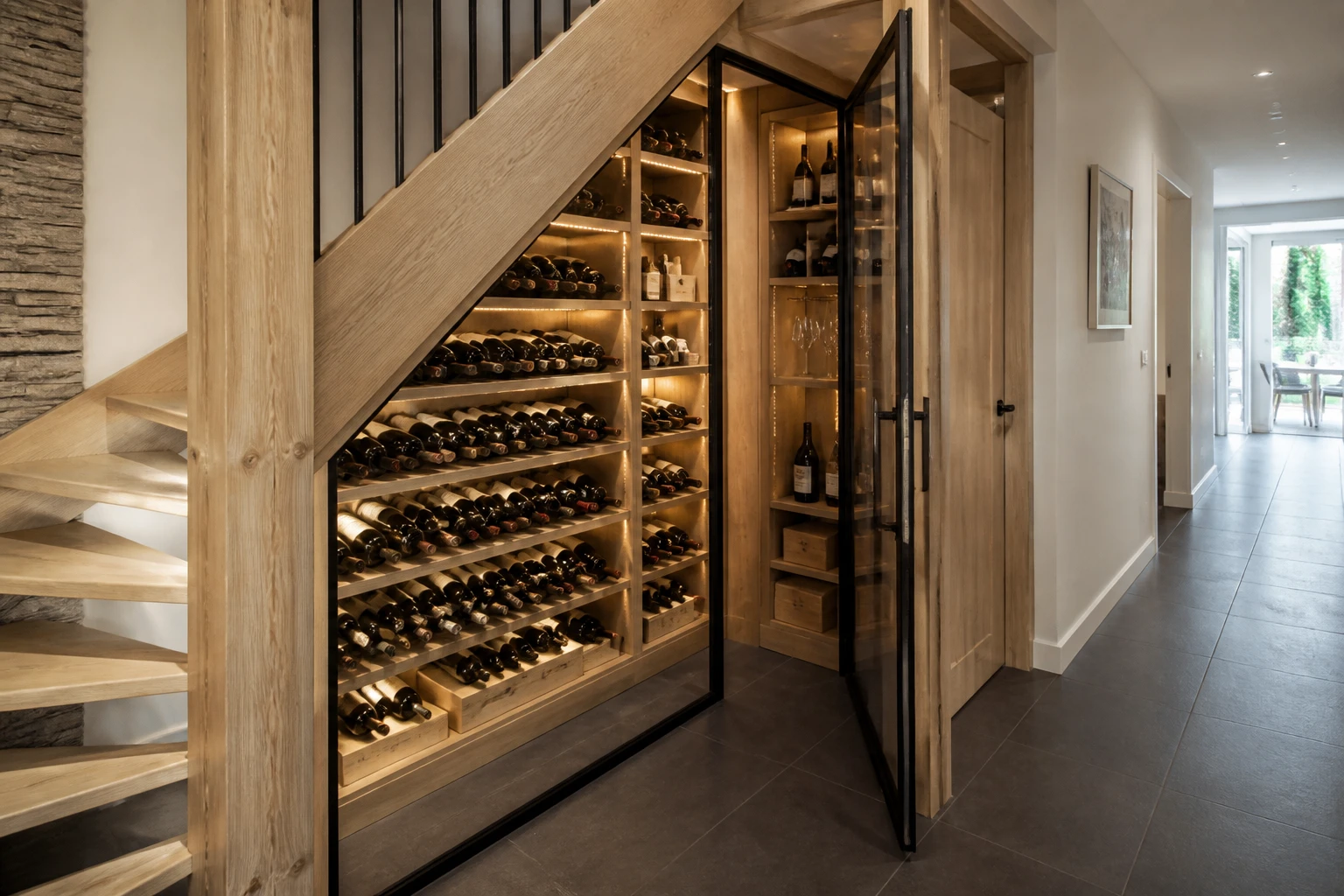 Cave à vin sous escalier : prix, types et budget complet
